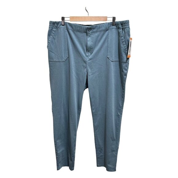 32 Degrees Heat Pants XXL Blue Elastic Waist Stretch Cotton Twill Slacks NWT - Picture 2 of 7